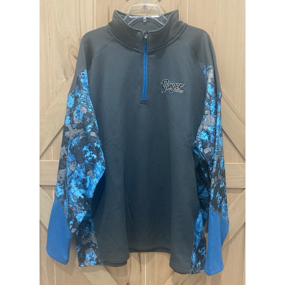 New Ranger Boats Performance Fleece 1/4 Zip Gray/Riptide 3XL Pullover NWT